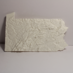 Pennsylvania Topographical Map Model With Accurate Mountain Ranges - 6 Inches