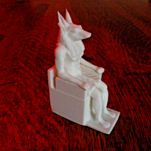 Anubis - Egyptian God of the Dead - Sitting on a Throne - 4 Inches